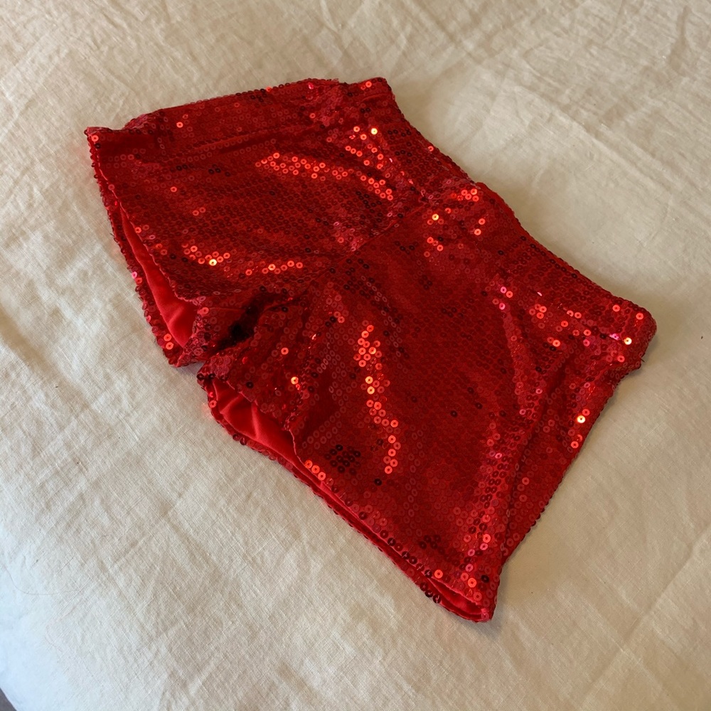 festive sequin shorts